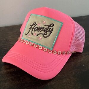Howdy Pink Daisy Trucker Hat